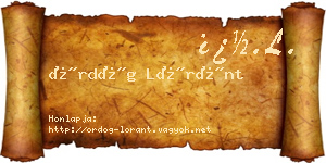 Ördög Lóránt névjegykártya